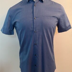 HUGO Men's Casual Blue Button Down Shirt